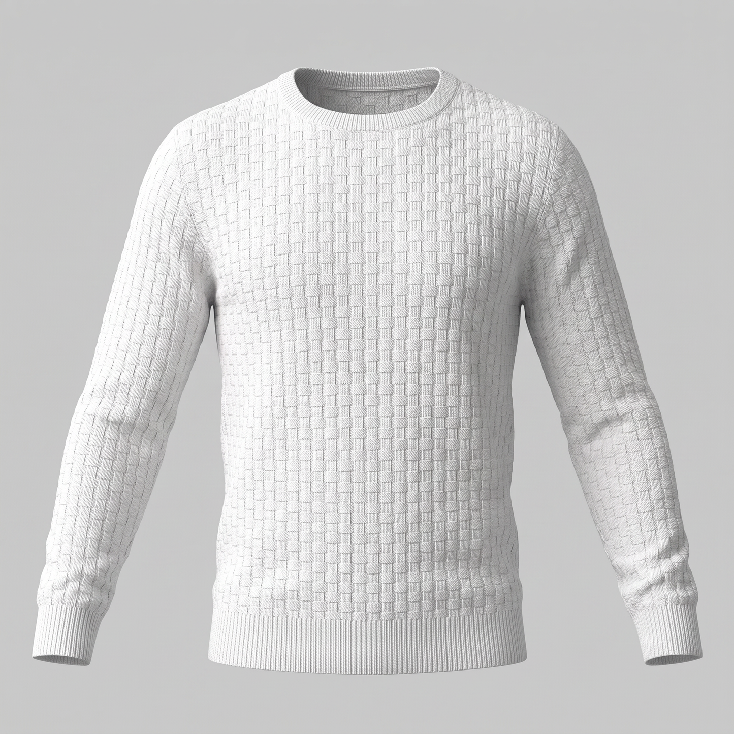 Maglione Uomo Girocollo in Maglia a Intreccio Texturizzato