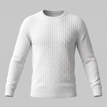 Maglione Uomo Girocollo in Maglia a Intreccio Texturizzato