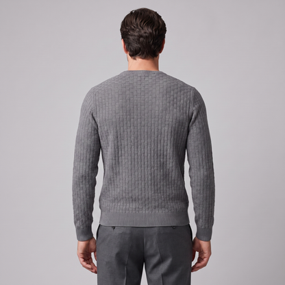 Maglione Uomo Girocollo in Maglia a Intreccio Texturizzato