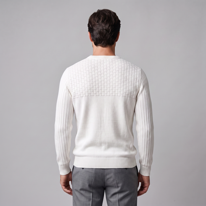Maglione Uomo Girocollo in Maglia a Intreccio Texturizzato