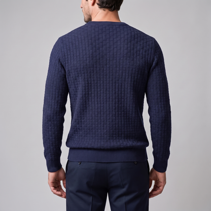 Maglione Uomo Girocollo in Maglia a Intreccio Texturizzato
