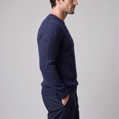 Maglione Uomo Girocollo in Maglia a Intreccio Texturizzato