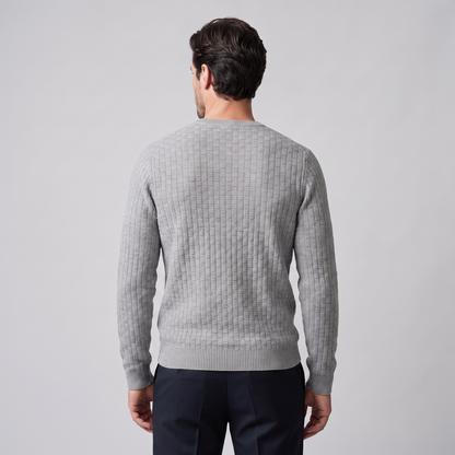Maglione Uomo Girocollo in Maglia a Intreccio Texturizzato