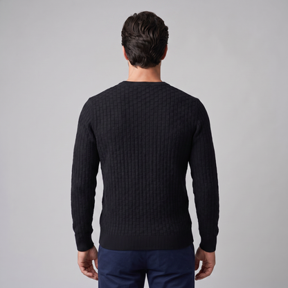 Maglione Uomo Girocollo in Maglia a Intreccio Texturizzato
