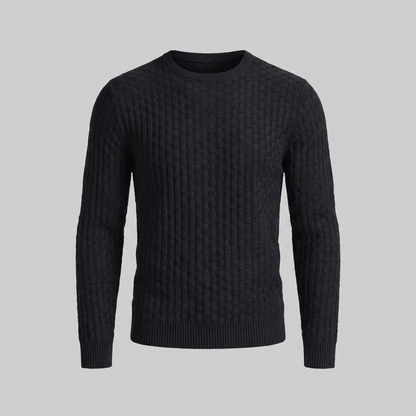 Maglione Uomo Girocollo in Maglia a Intreccio Texturizzato