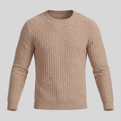 Maglione Uomo Girocollo in Maglia a Intreccio Texturizzato