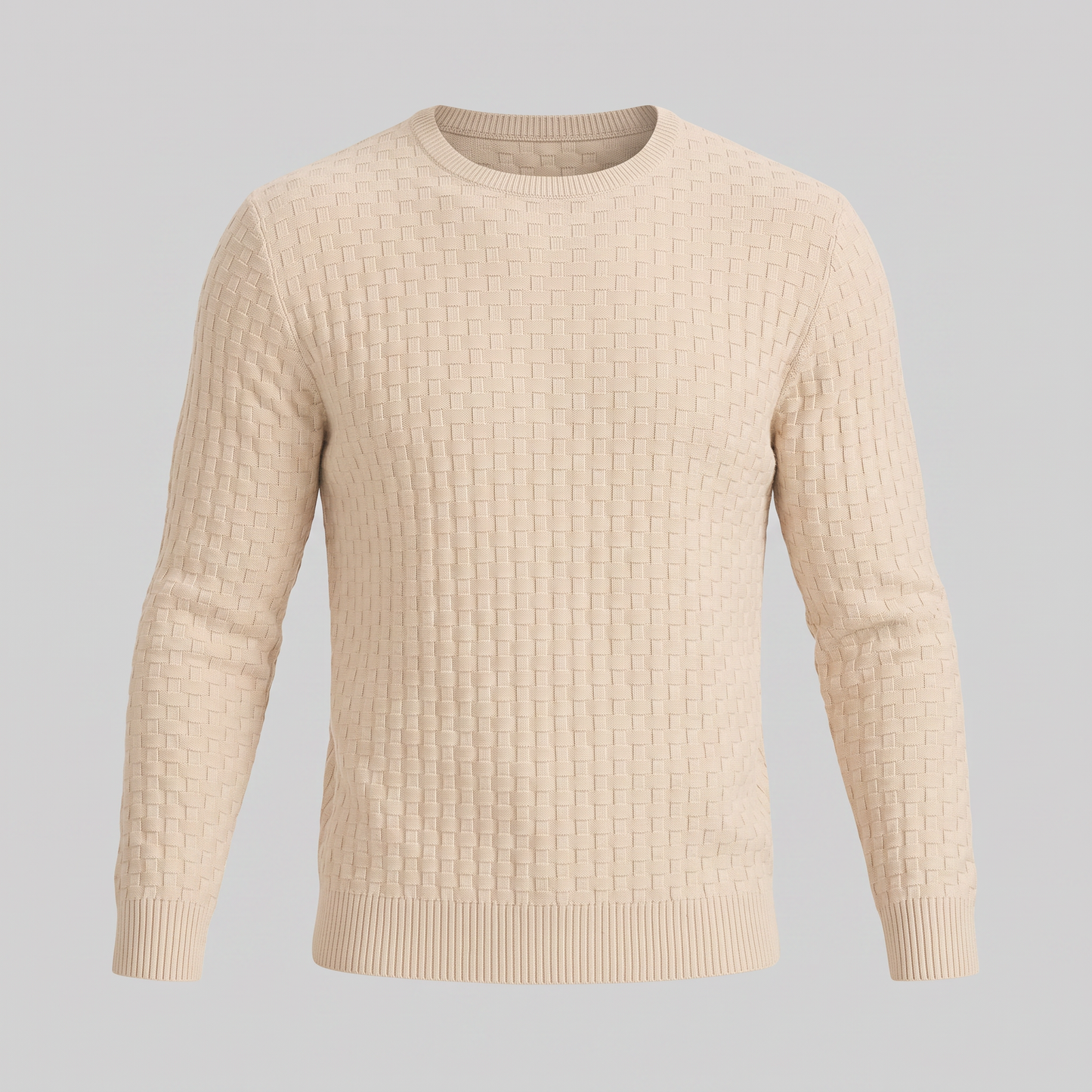 Maglione Uomo Girocollo in Maglia a Intreccio Texturizzato