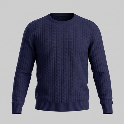 Maglione Uomo Girocollo in Maglia a Intreccio Texturizzato