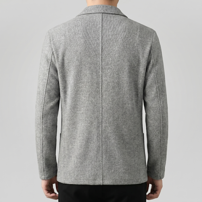 Blazer Uomo Monopetto Casual con Revers Taglio Sartoriale
