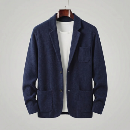 Blazer Uomo Monopetto Casual con Revers Taglio Sartoriale