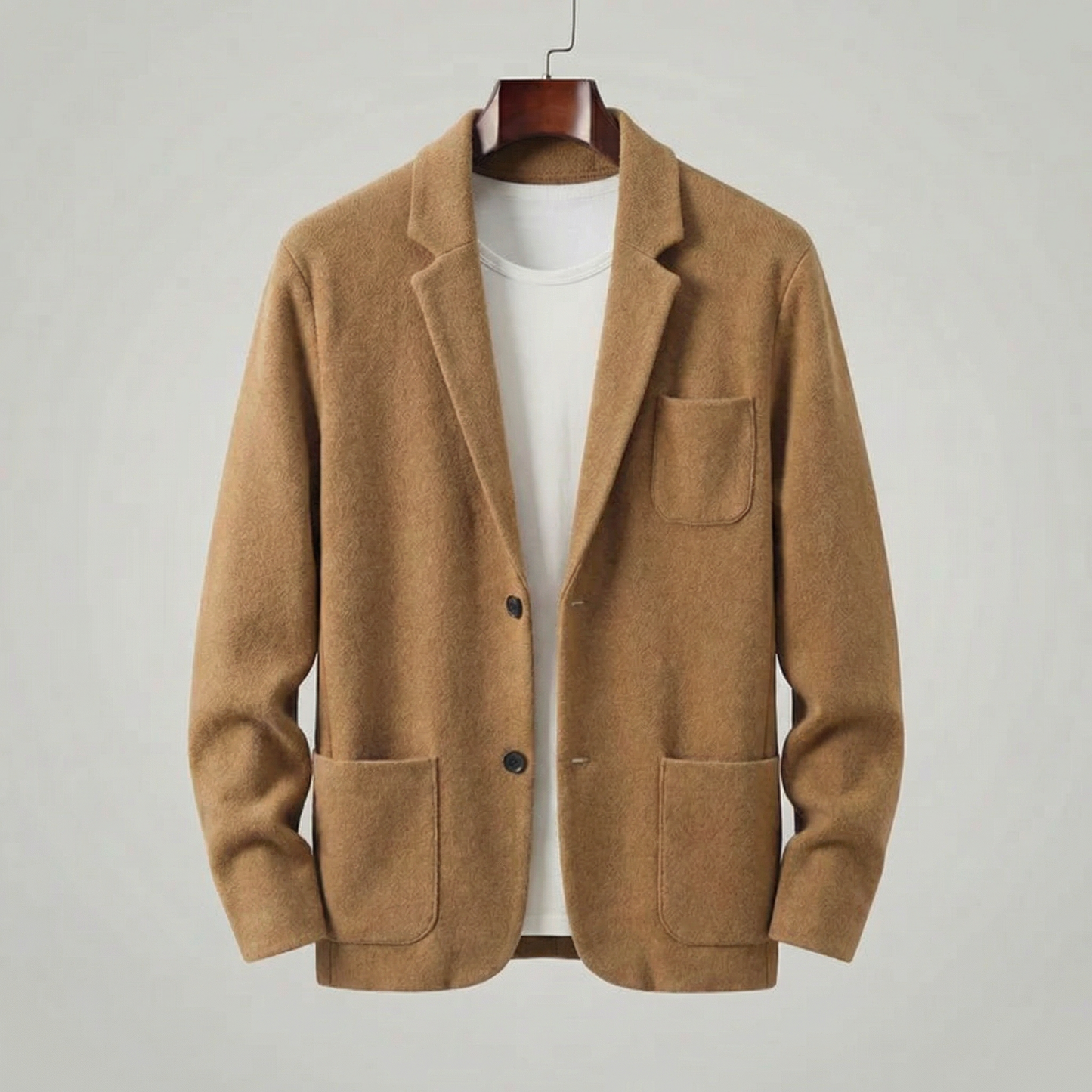Blazer Uomo Monopetto Casual con Revers Taglio Sartoriale