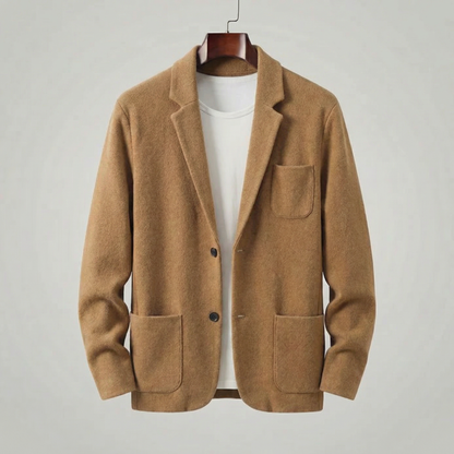 Blazer Uomo Monopetto Casual con Revers Taglio Sartoriale