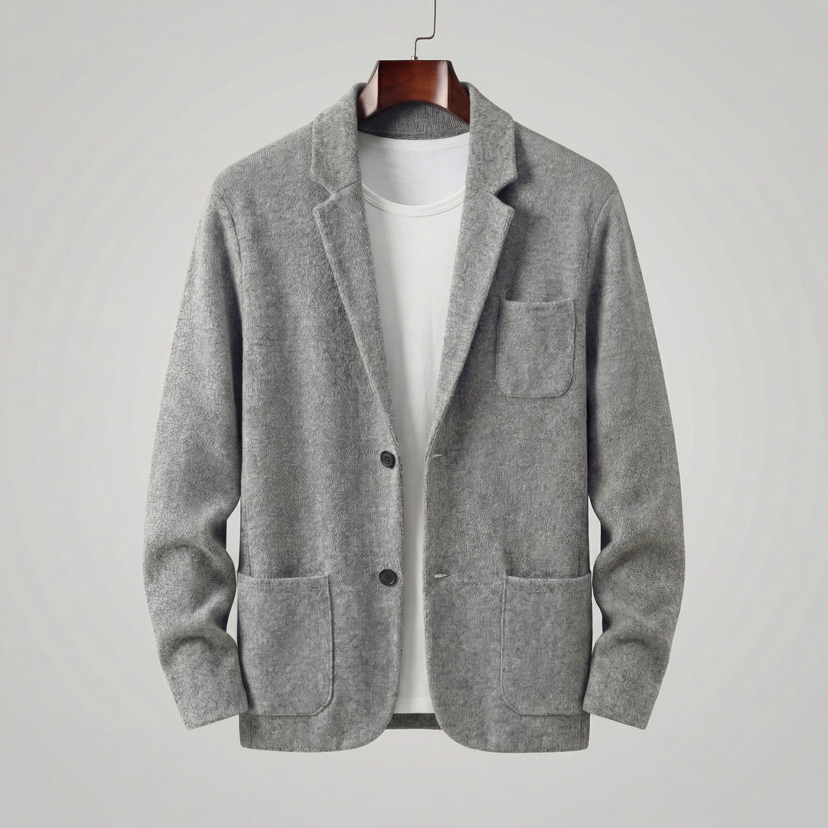 Blazer Uomo Monopetto Casual con Revers Taglio Sartoriale