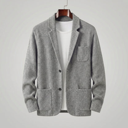 Blazer Uomo Monopetto Casual con Revers Taglio Sartoriale
