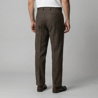 Pantaloni Uomo Eleganti con Pince e Regolatori Laterali
