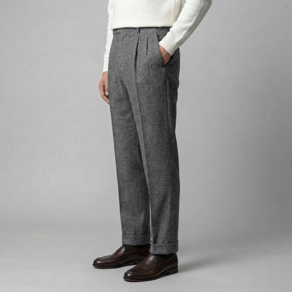 Pantaloni Uomo Eleganti con Pince e Regolatori Laterali