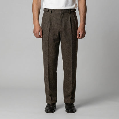 Pantaloni Uomo Eleganti con Pince e Regolatori Laterali