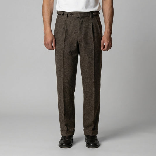 Pantaloni Uomo con Pince e Regolatori Laterali