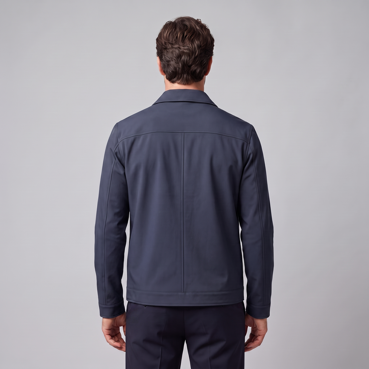 Giacca Uomo Foderata in Pile con Colletto a Camicia