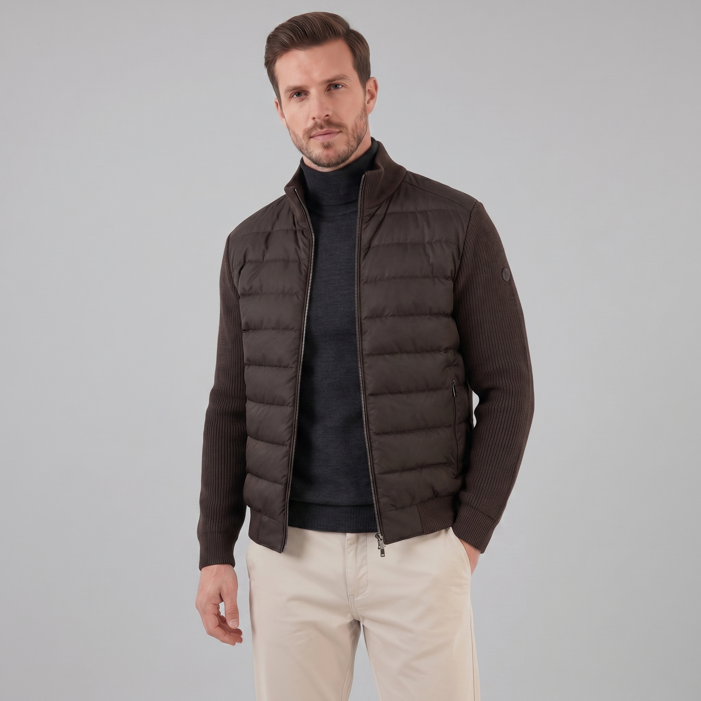 Piumino Uomo con Maniche in Maglia