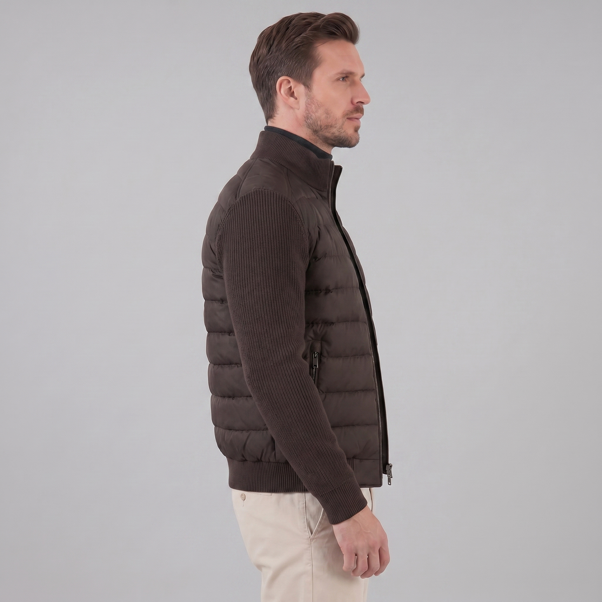 Piumino Uomo con Maniche in Maglia