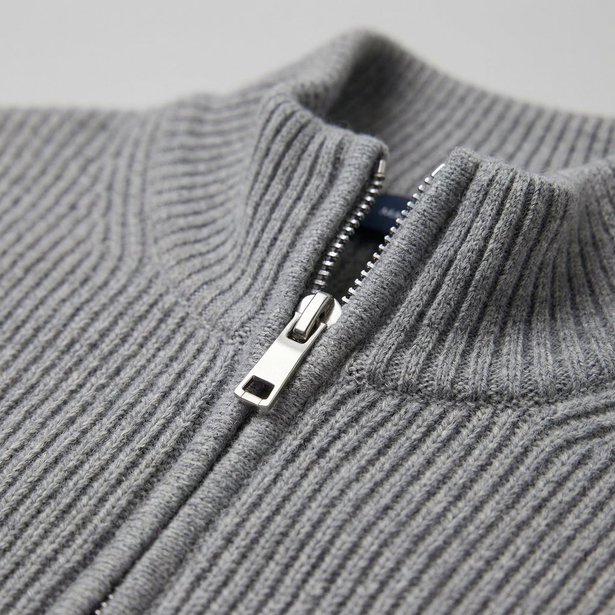 Cardigan Uomo in Maglia a Coste con Zip Classico