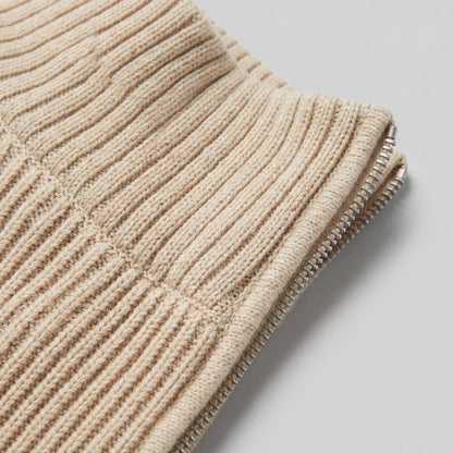 Cardigan Uomo in Maglia a Coste con Zip Classico