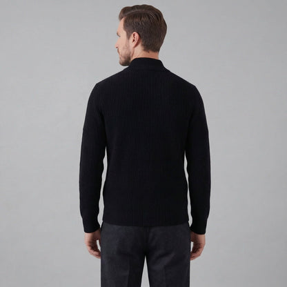 Cardigan Uomo in Maglia a Coste con Zip Classico