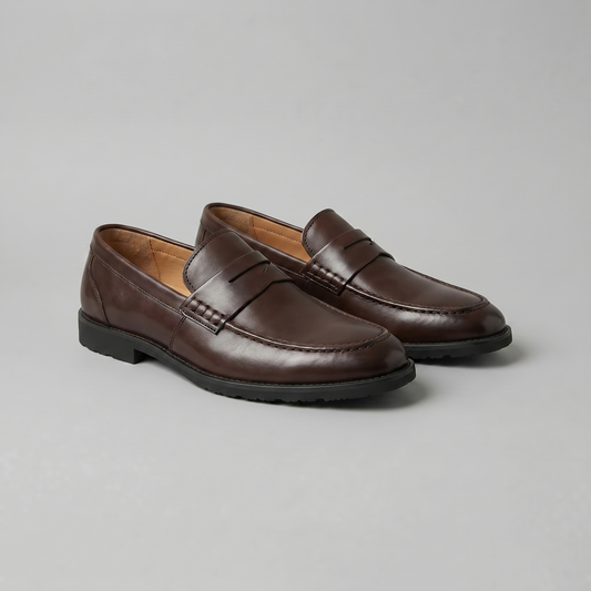 Mocassini Uomo Penny Effetto Pelle Suola Chunky