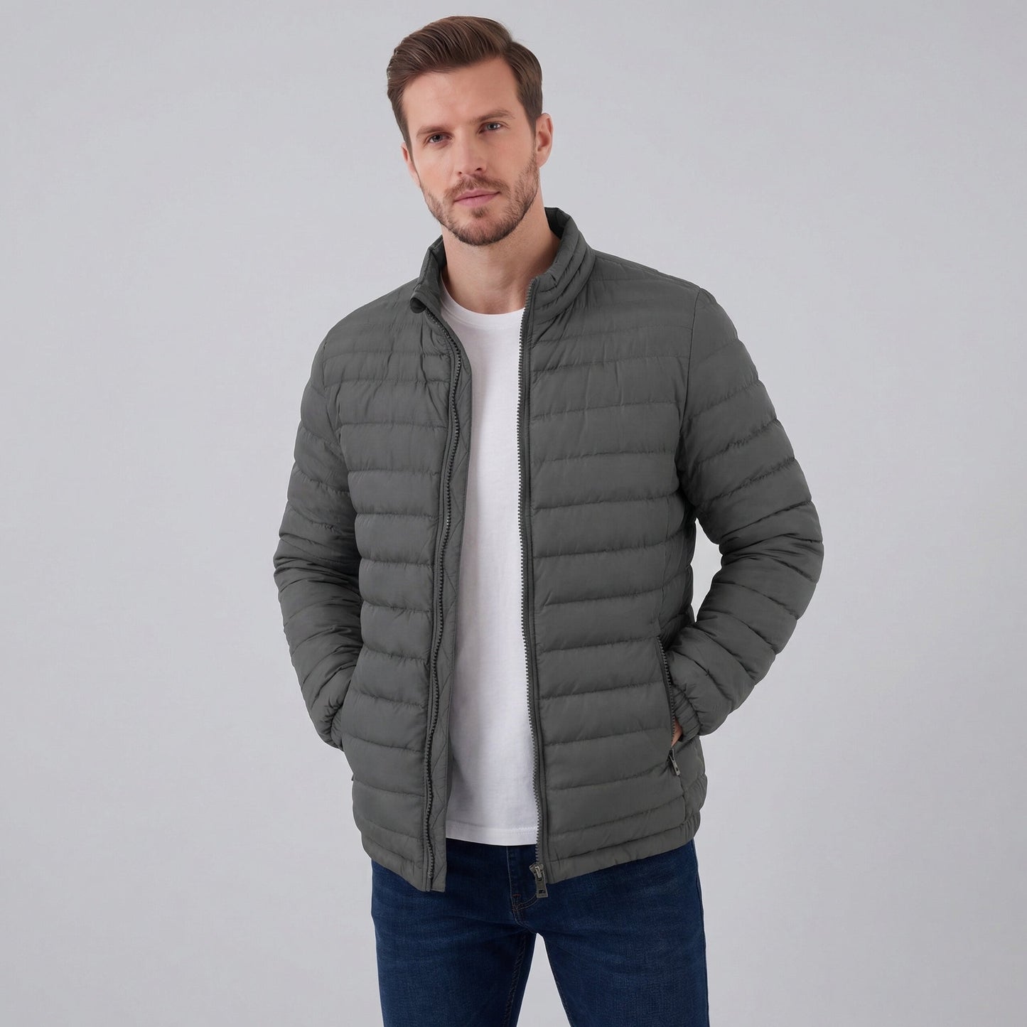 Giacca Uomo Trapuntata Leggera con Zip