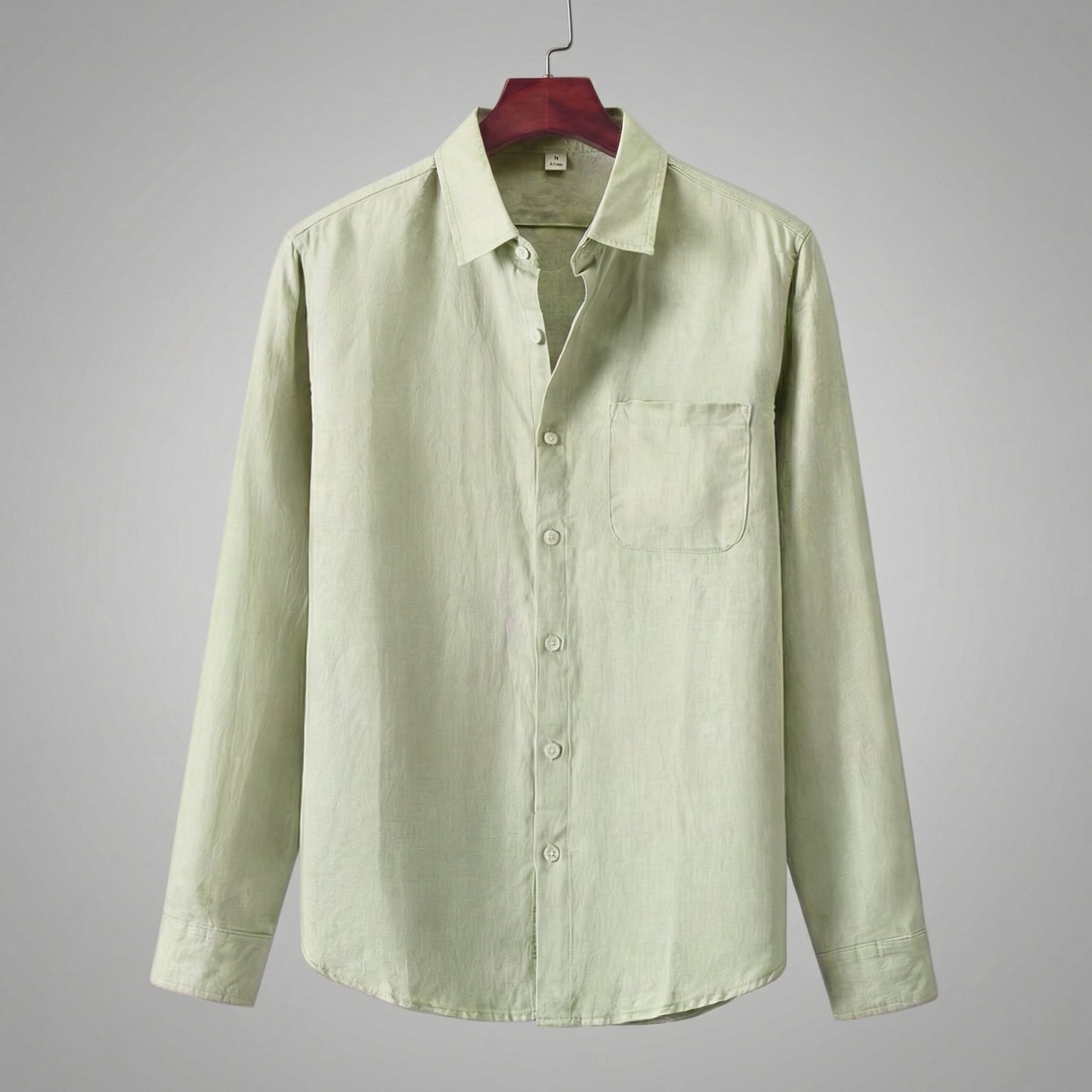 Camicia Uomo in Lino Maniche Lunghe con Taschino