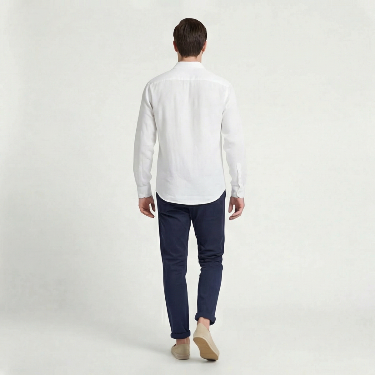Camicia Uomo in Lino Maniche Lunghe con Taschino
