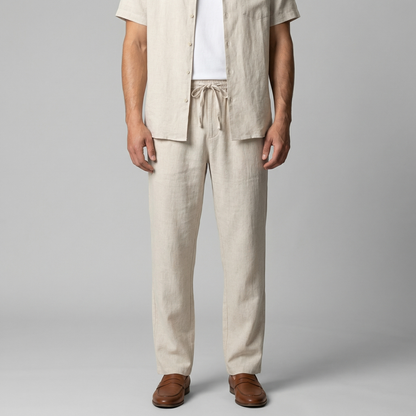 Pantaloni Uomo in Lino Slim Fit Leggeri