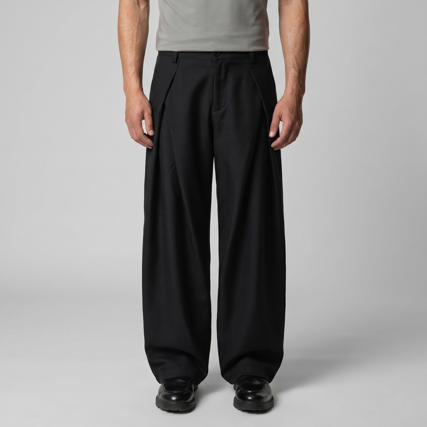 Pantaloni Uomo Sartoriali Gamba Ampia con Pince