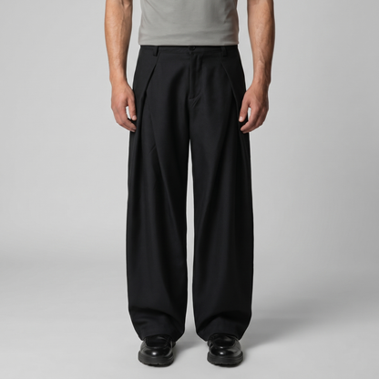 Pantaloni Uomo Sartoriali Gamba Ampia con Pince