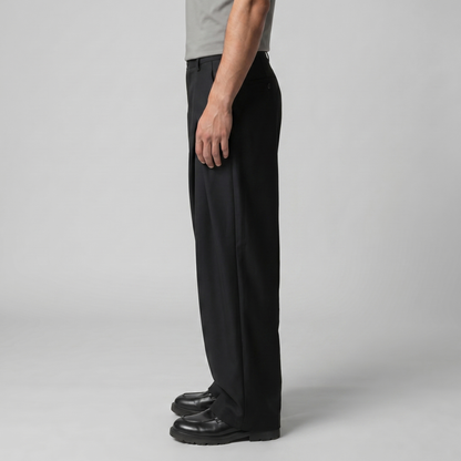 Pantaloni Uomo Sartoriali Gamba Ampia con Pince
