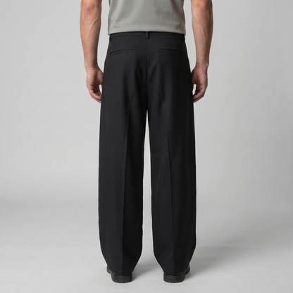 Pantaloni Uomo Sartoriali Gamba Ampia con Pince