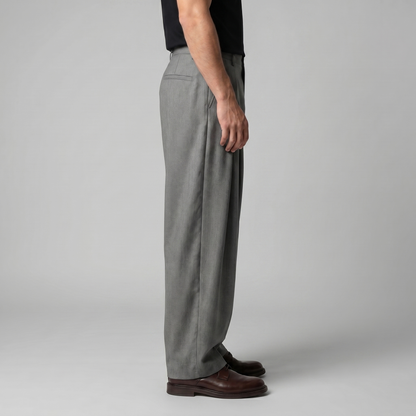 Pantaloni Uomo Sartoriali Gamba Ampia con Pince