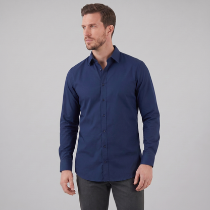 Camicia Uomo Elegante Slim Fit Maniche Lunghe Business