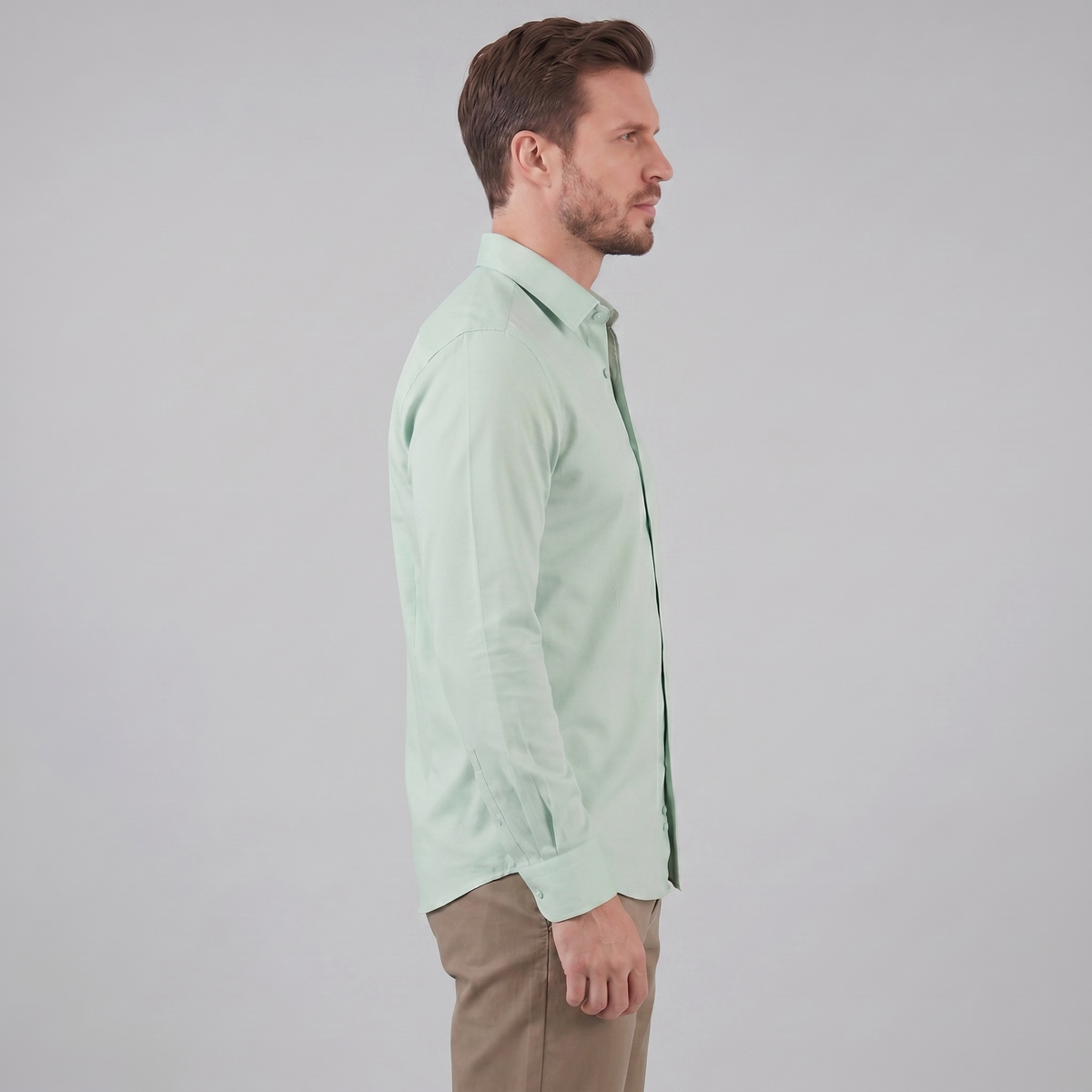 Camicia Uomo Elegante Slim Fit Maniche Lunghe Business