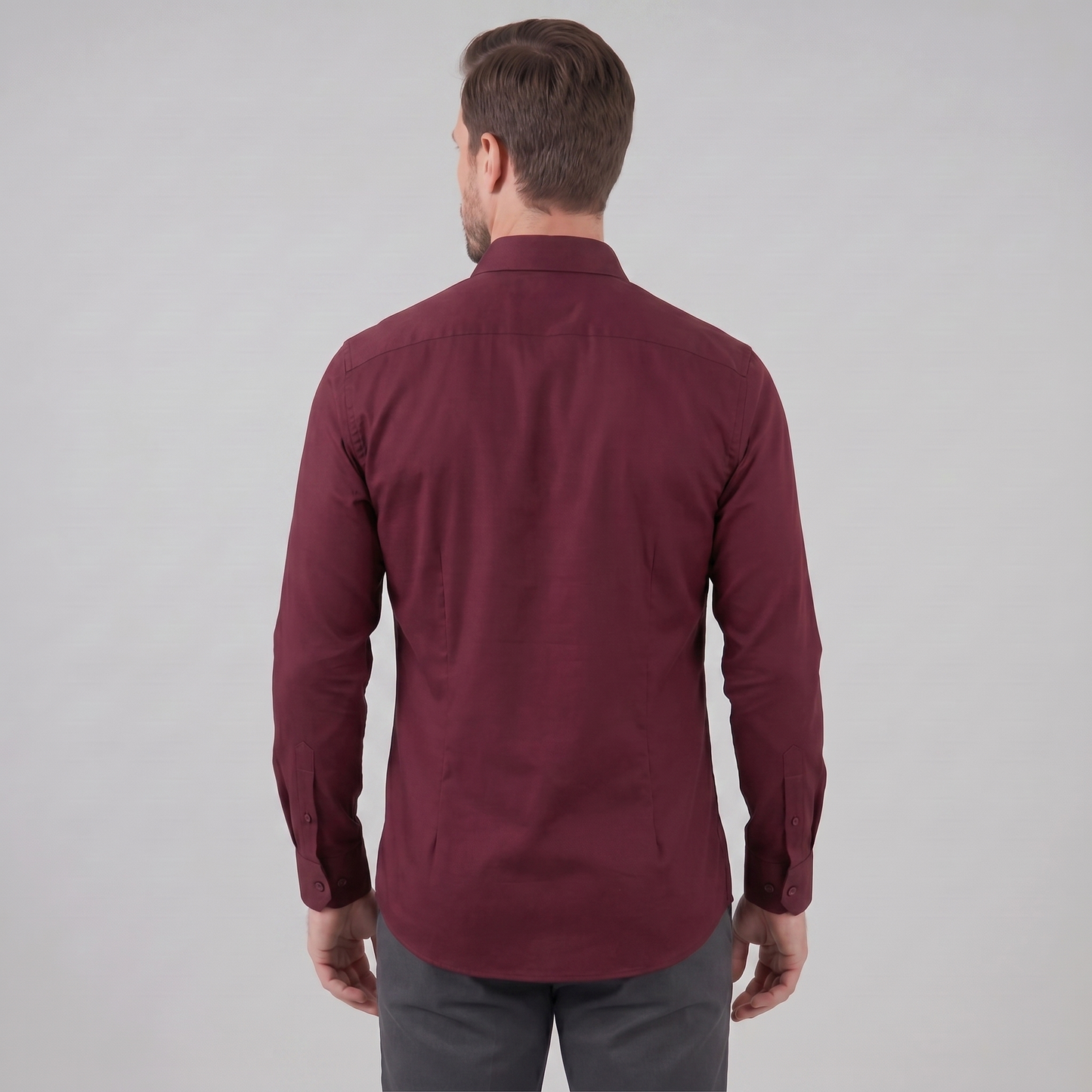 Camicia Uomo Elegante Slim Fit Maniche Lunghe Business