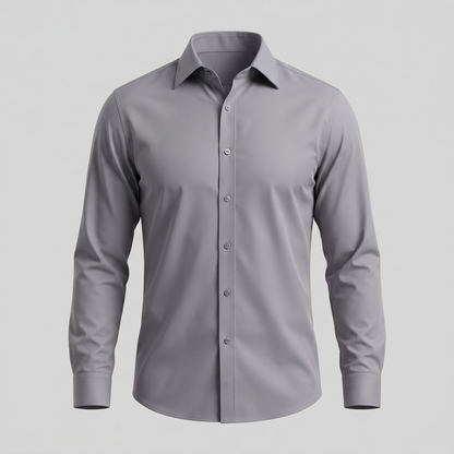 Camicia Uomo Elegante Slim Fit Maniche Lunghe Business