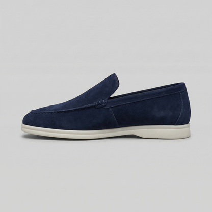 Mocassini Uomo in Camoscio Slip-On Suola in Gomma