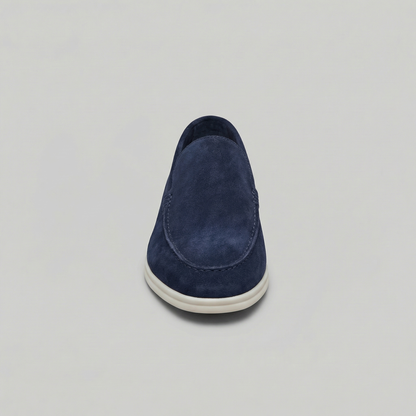 Mocassini Uomo in Camoscio Slip-On Suola in Gomma