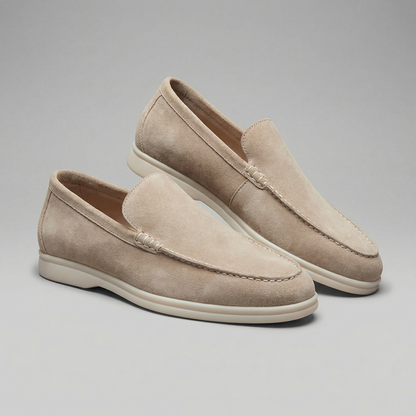 Mocassini Uomo in Camoscio Slip-On Suola in Gomma