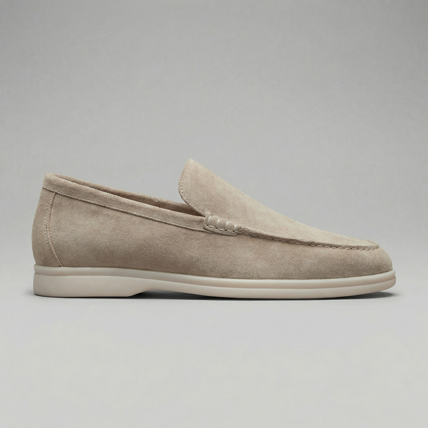 Mocassini Uomo in Camoscio Slip-On Suola in Gomma