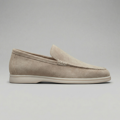 Mocassini Uomo in Camoscio Slip-On Suola in Gomma