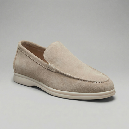 Mocassini Uomo in Camoscio Slip-On Suola in Gomma