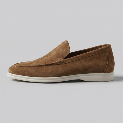Mocassini Uomo in Camoscio Slip-On Suola in Gomma
