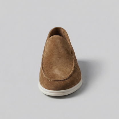 Mocassini Uomo in Camoscio Slip-On Suola in Gomma